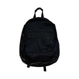 Firetrap Unisex Black Backpack With Adjustable Straps & Leather Accents